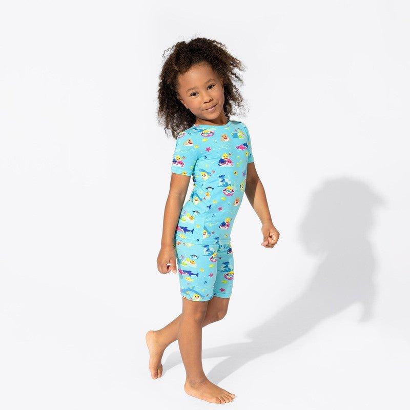 Bamboo Short Sleeve Pajama Set with Shorts - Baby Shark - Image 2