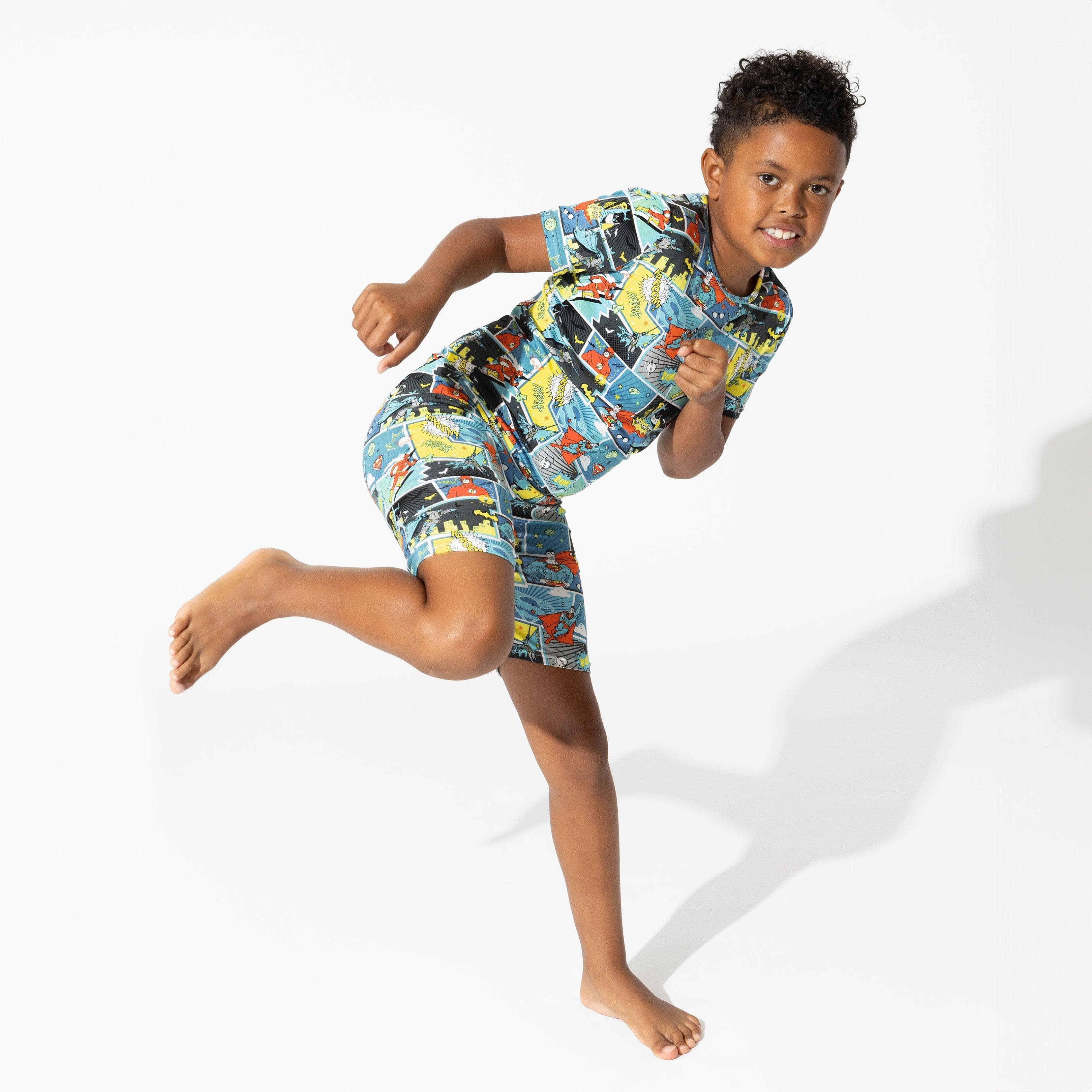 Bamboo Short Sleeve Pajama Set with Shorts - Justice League Heroes - Image 2