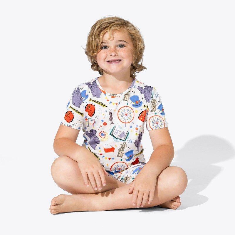 Bamboo Short Sleeve Pajama Set with Shorts, White - IF Movie - Image 3