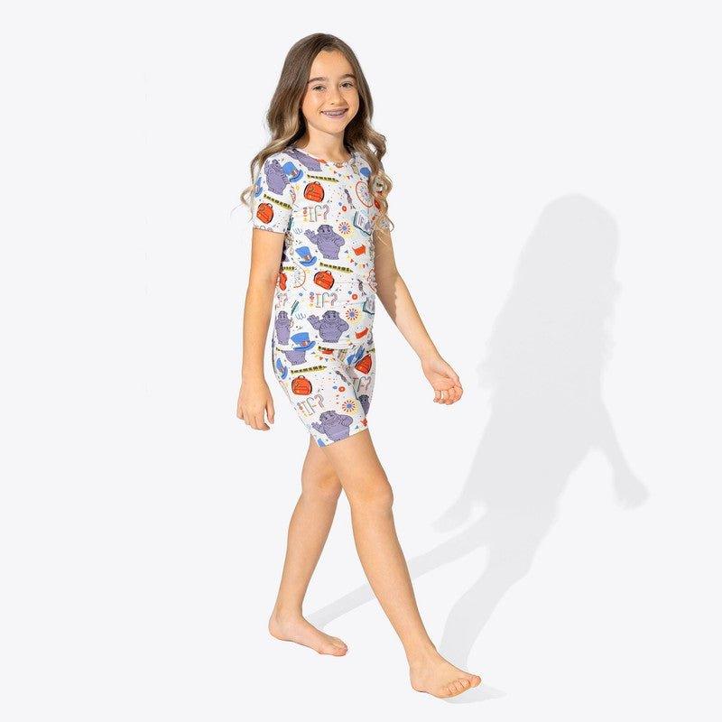 Bamboo Short Sleeve Pajama Set with Shorts, White - IF Movie - Image 6
