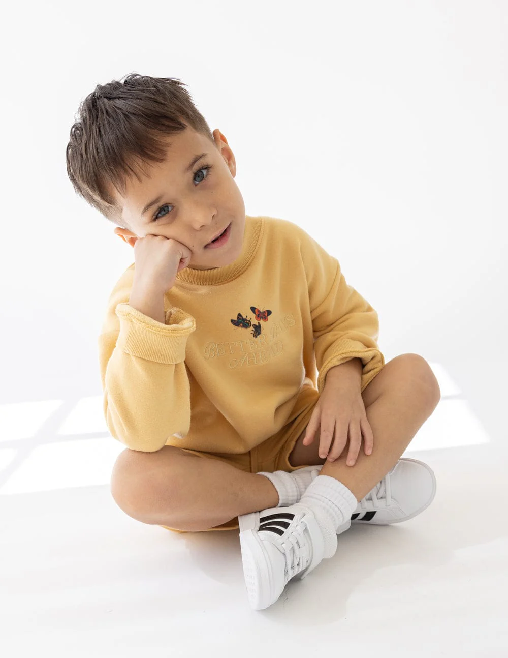 Better Days Butterfly Kids Crewneck - Image 2