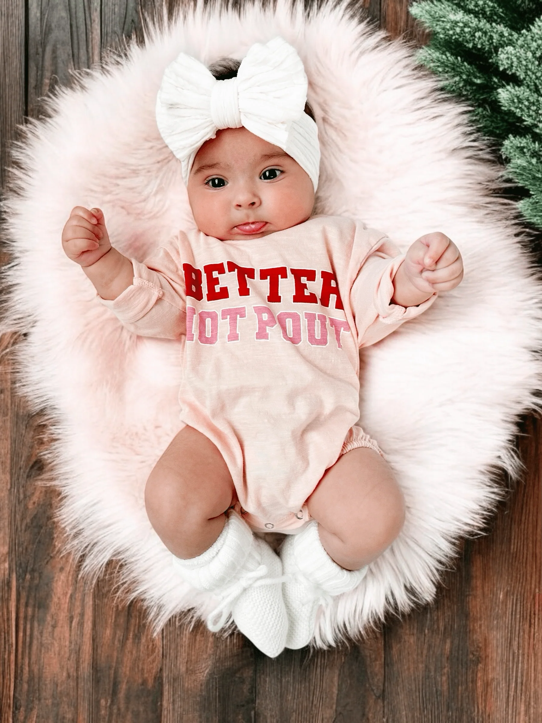 Organic Cotton Long Sleeve Bubble Romper - Better Not Pout - Image 2