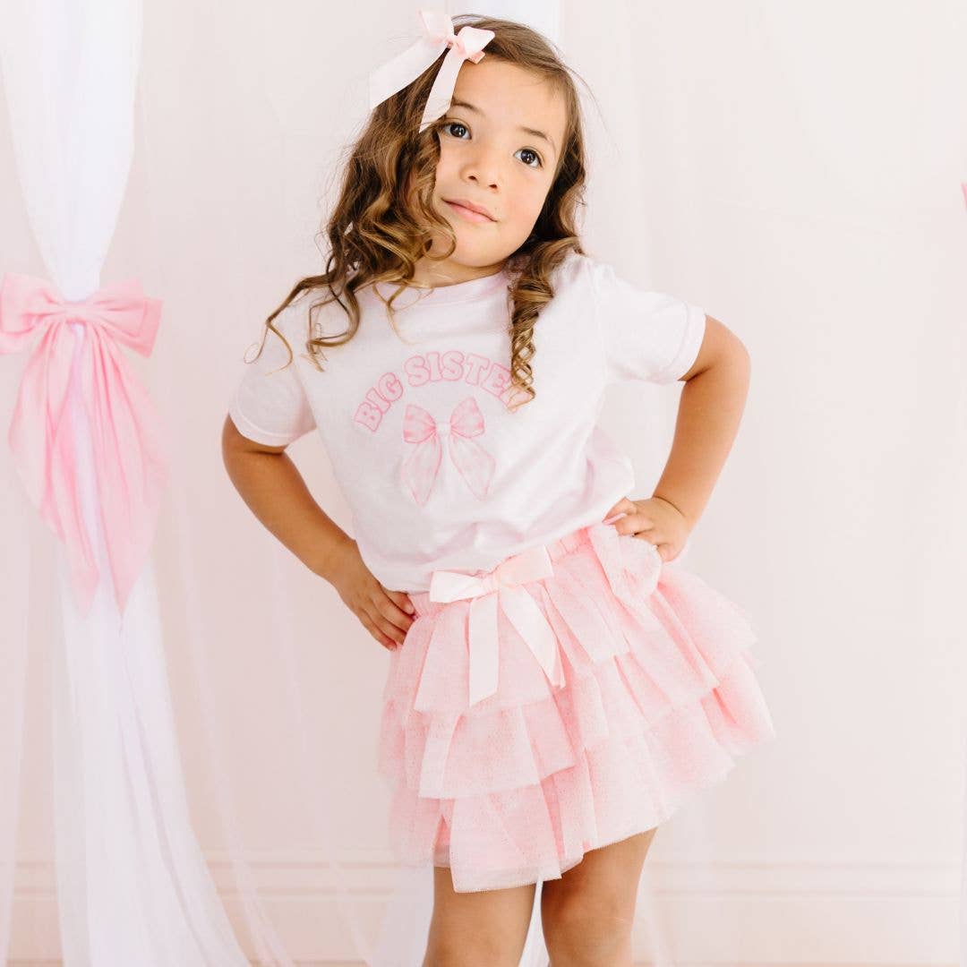 Big Sister Bow Short Sleeve T-Shirt - Kids Clothing - Family - Image 2