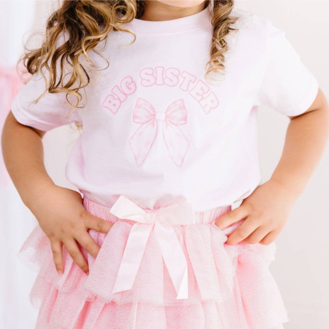 Big Sister Bow Short Sleeve T-Shirt - Kids Clothing - Family - Image 3