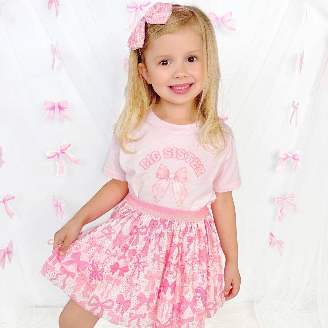 Big Sister Bow Short Sleeve T-Shirt - Kids Clothing - Family - Image 5