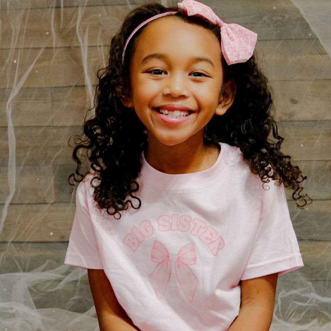 Big Sister Bow Short Sleeve T-Shirt - Kids Clothing - Family - Image 6