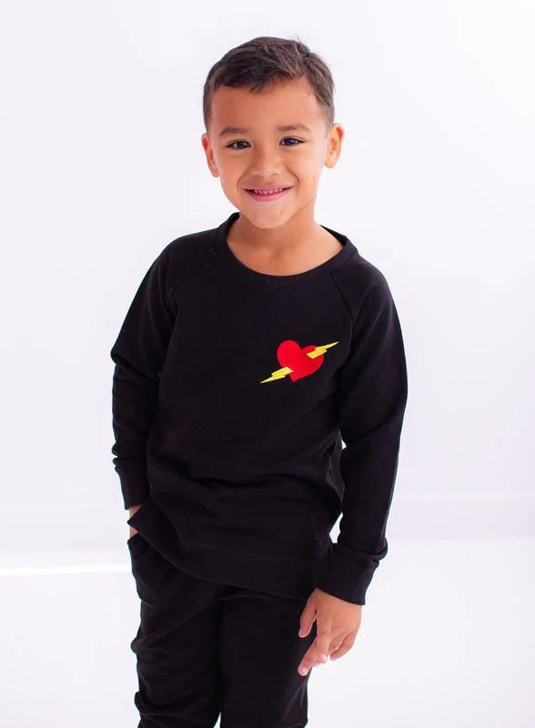 Boy's Bamboo Crewneck Sweatshirt - Axel (Valentine Heart) - Image 4