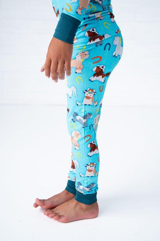 Boy's Bamboo Long Sleeve Pajama Set - Toby (Horses) - Image 3