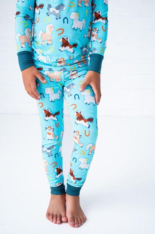 Boy's Bamboo Long Sleeve Pajama Set - Toby (Horses) - Image 5