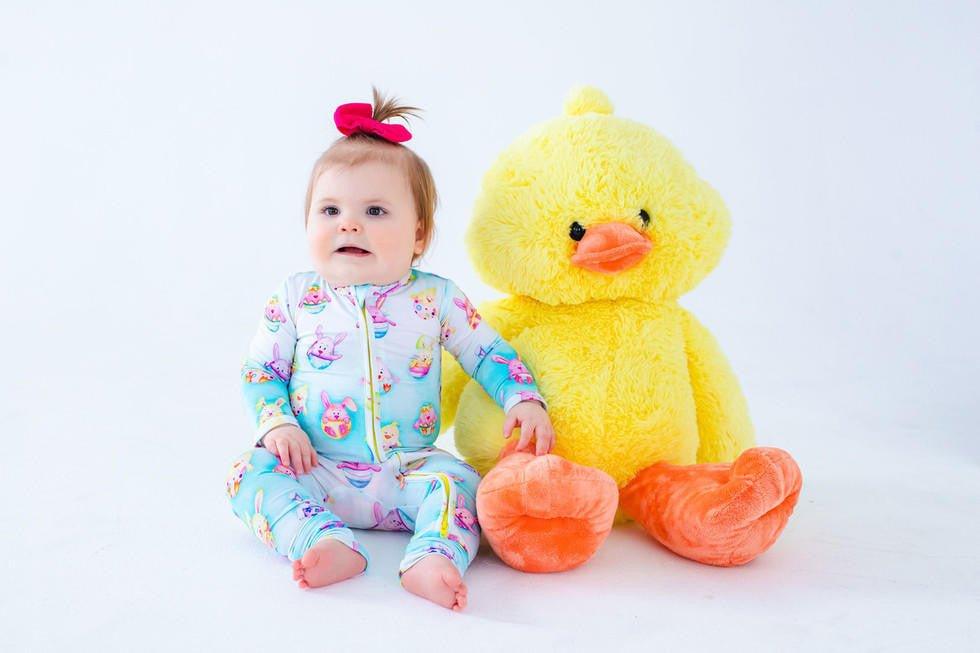 Bamboo Convertible Footie Romper - Elijah (Chick & Bunny Eggs) - Image 5