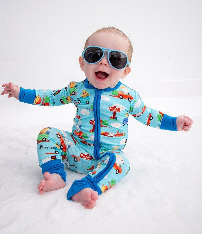 Bamboo Convertible Footie Romper - Judah (Chick and Bunny Race Cars) - Image 6