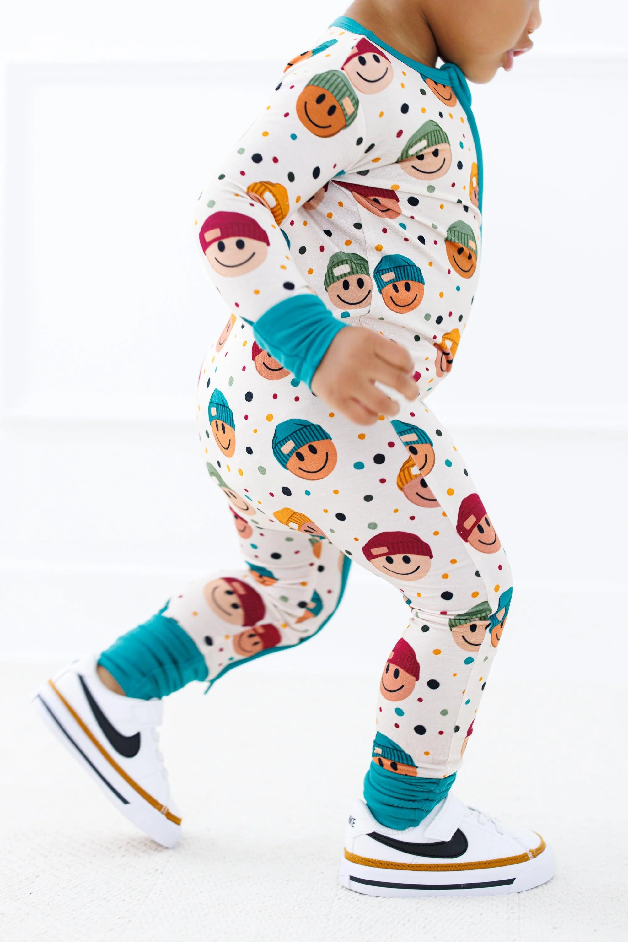 Bamboo Convertible Footie Romper - Sterling (Smile) - Image 5