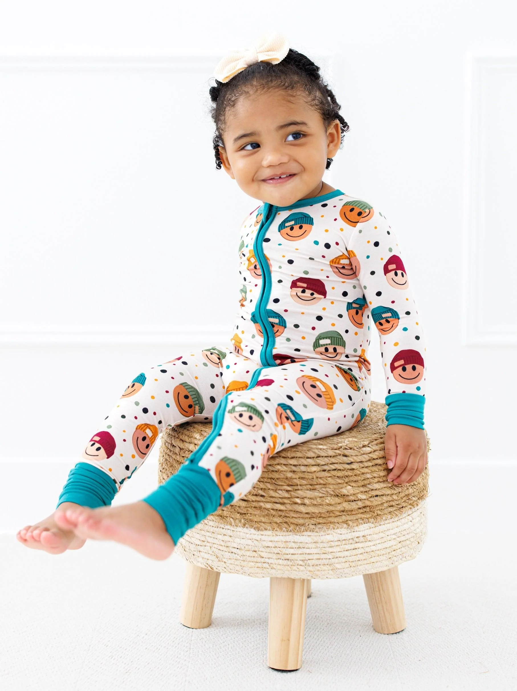 Bamboo Convertible Footie Romper - Sterling (Smile) - Image 7