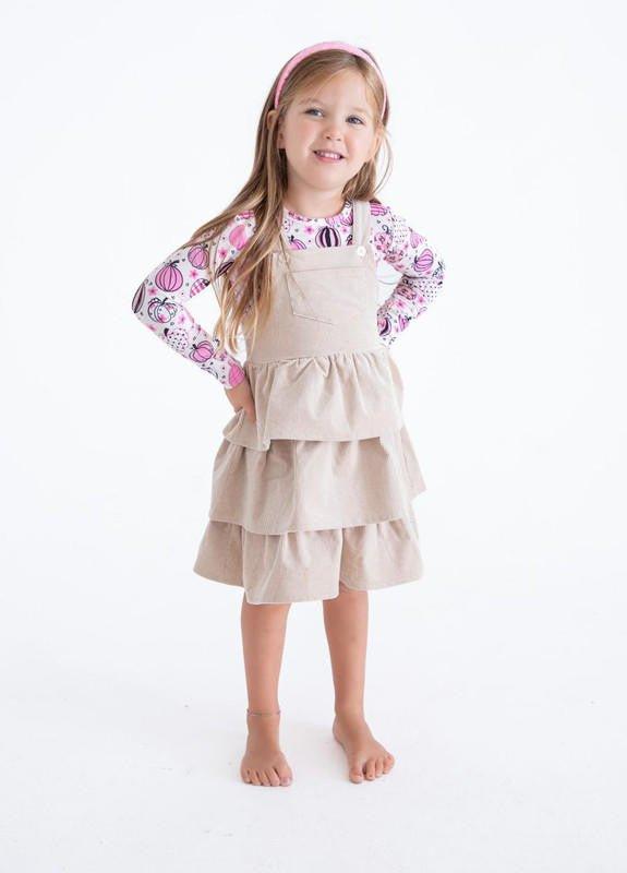 Girl's Corduroy Overall Jumper Outfit Set - Quinn (Pumpkins) - Image 5