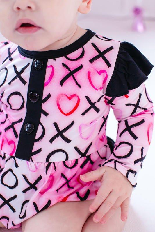Girl's Bamboo Long Sleeve Bubble Romper - Bella (XOXO) - Image 3
