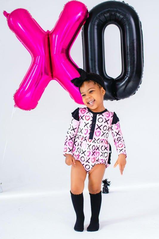 Girl's Bamboo Long Sleeve Bubble Romper - Bella (XOXO) - Image 5