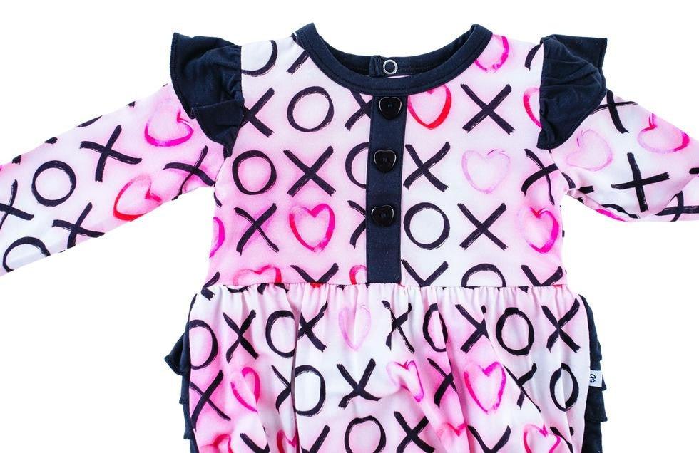 Girl's Bamboo Long Sleeve Bubble Romper - Bella (XOXO) - Image 6