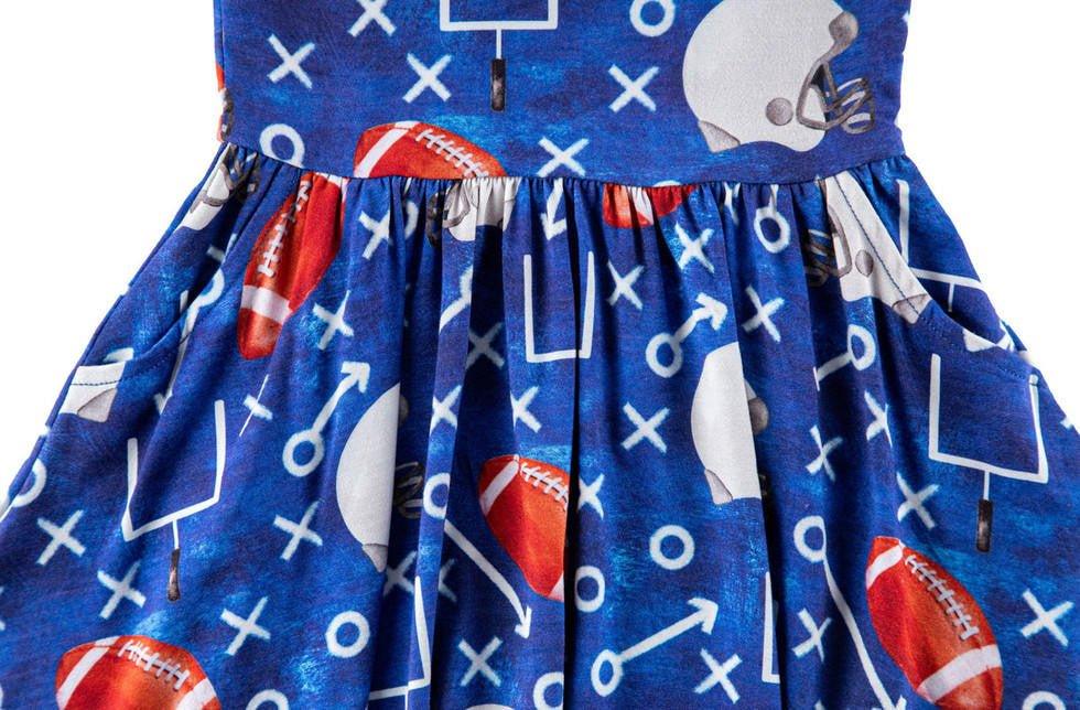 Girl's Bamboo Long Sleeve Dress - Troy (Football) - Image 2