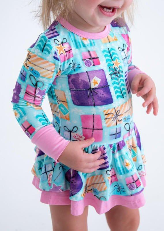 Girl's Bamboo Long Sleeve Twirl Bodysuit Dress - Mariah (Gift Boxes) - Image 5
