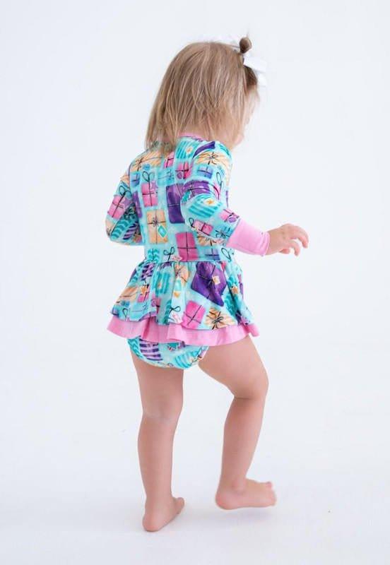 Girl's Bamboo Long Sleeve Twirl Bodysuit Dress - Mariah (Gift Boxes) - Image 6