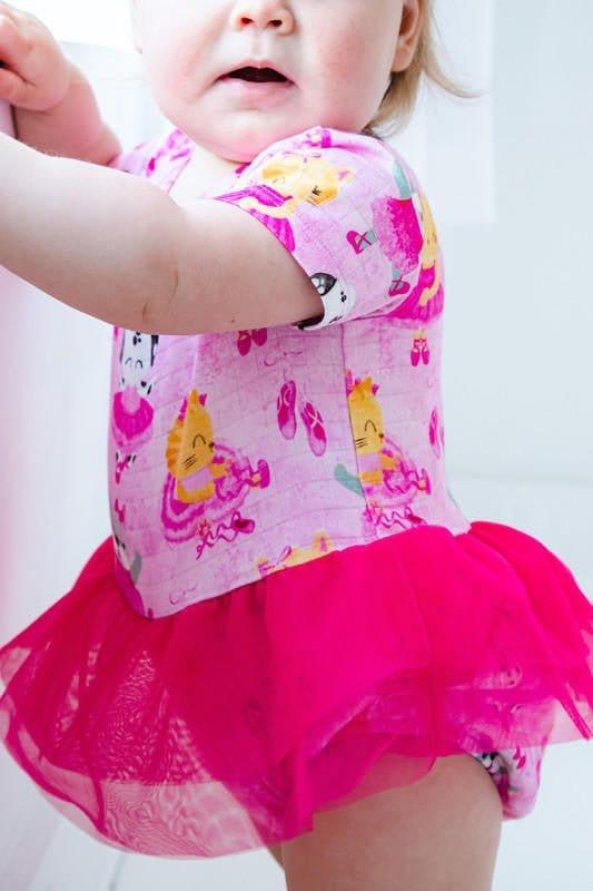 Girl's Muslin Bamboo Tulle Bubble Romper - Cassie (Ballet) - Image 3