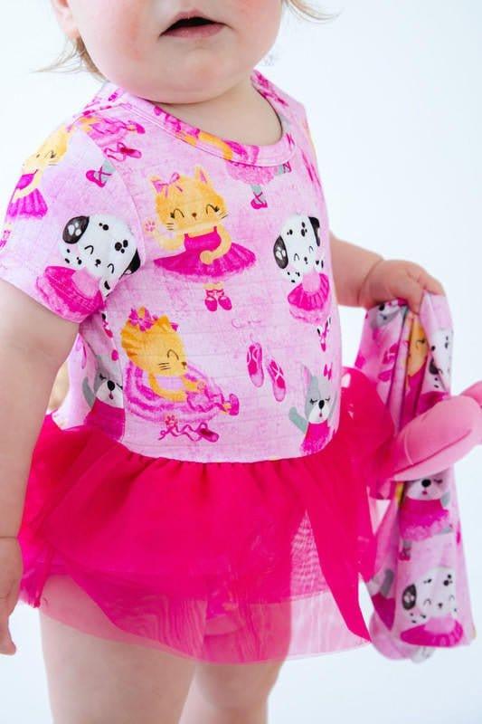 Girl's Muslin Bamboo Tulle Bubble Romper - Cassie (Ballet) - Image 6