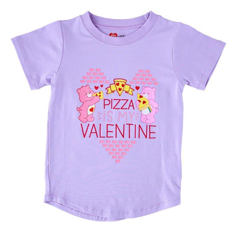 Girl's Bamboo Short Sleeve Graphic T-Shirt - Care Bears Pizza Valentine - Image 7