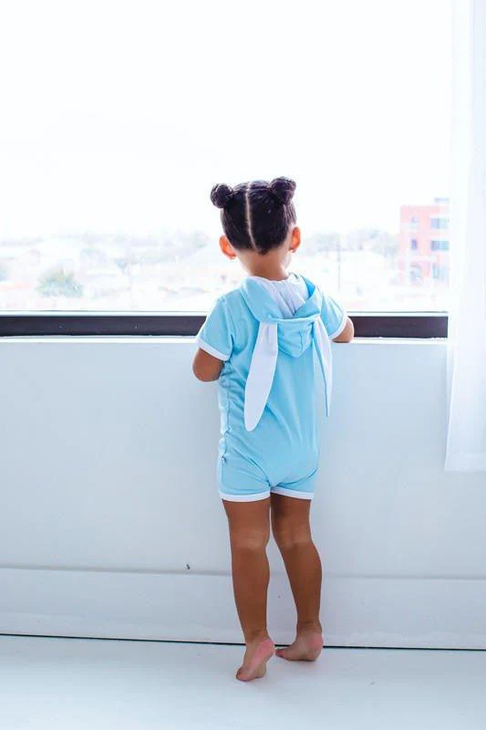 Bamboo Hooded Shortie Romper - Bunny - Image 2
