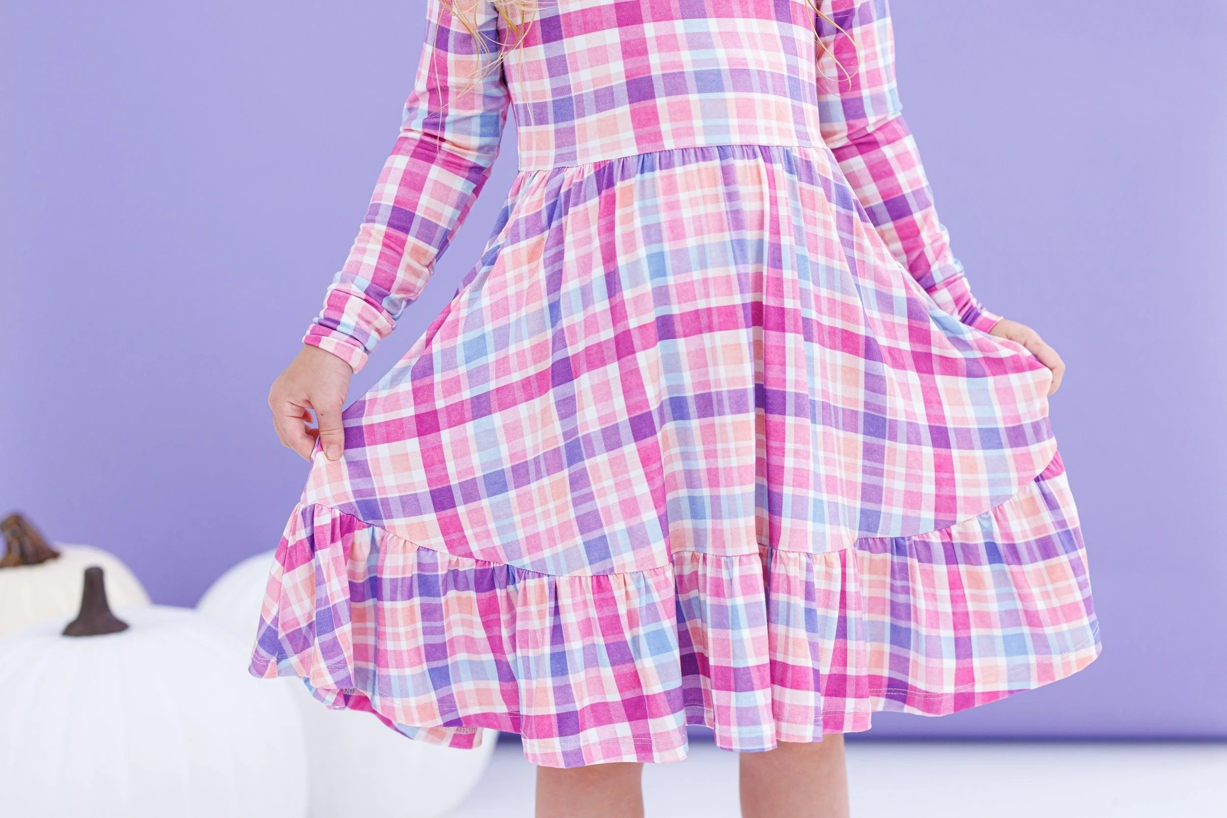 Bamboo Long Sleeve Dress - Millie (Plaid) - Image 2