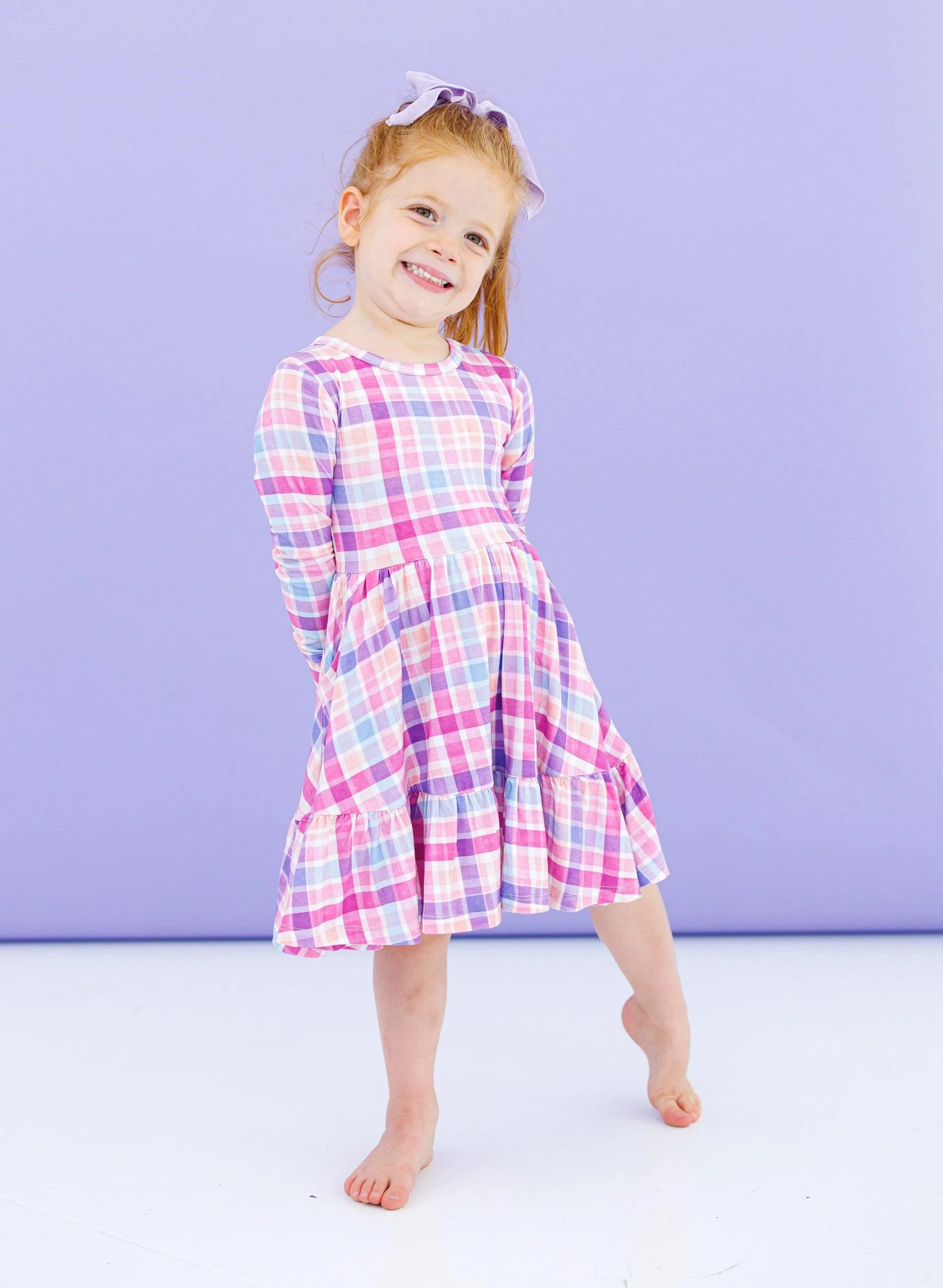 Bamboo Long Sleeve Dress - Millie (Plaid) - Image 5