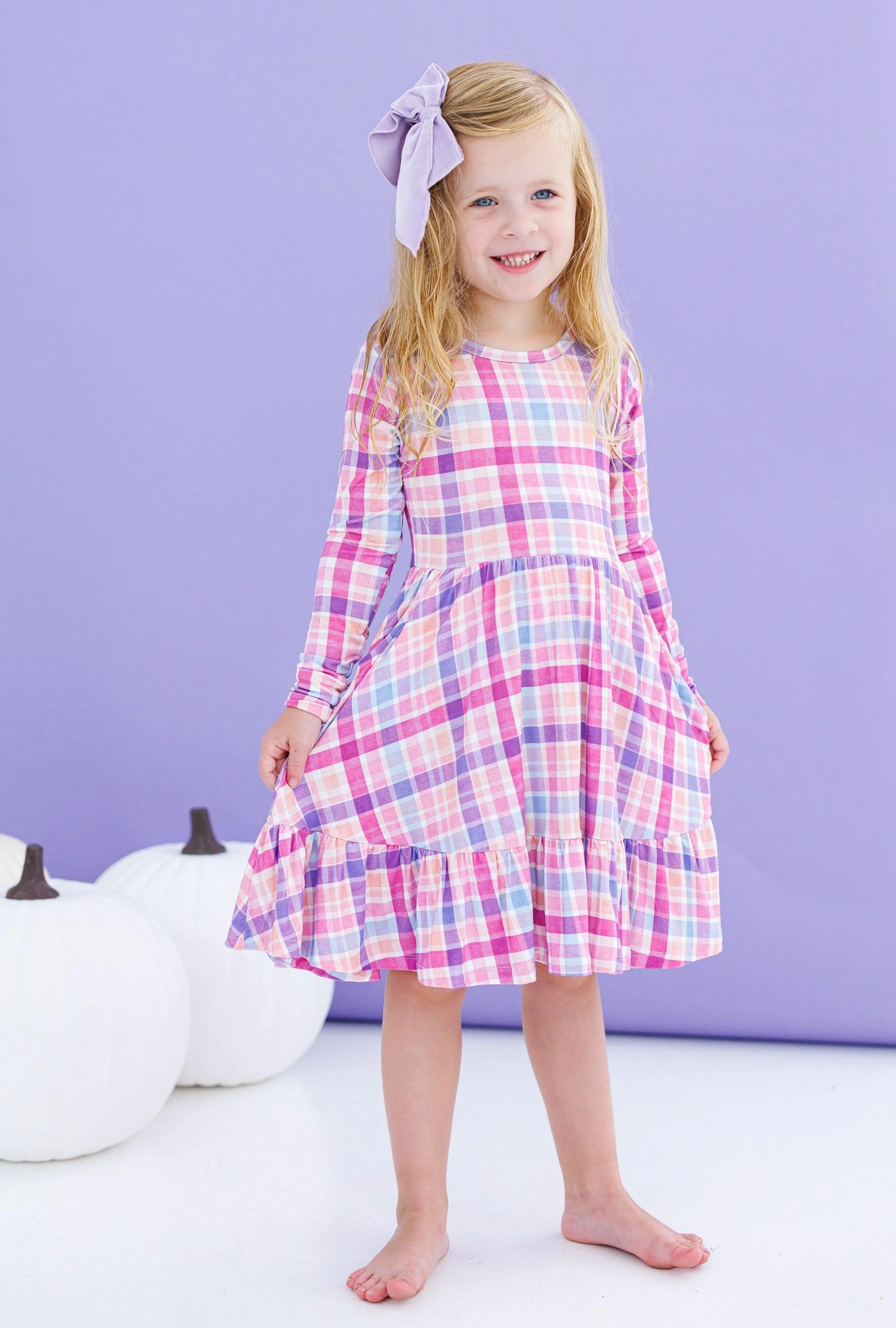 Bamboo Long Sleeve Dress - Millie (Plaid) - Image 6
