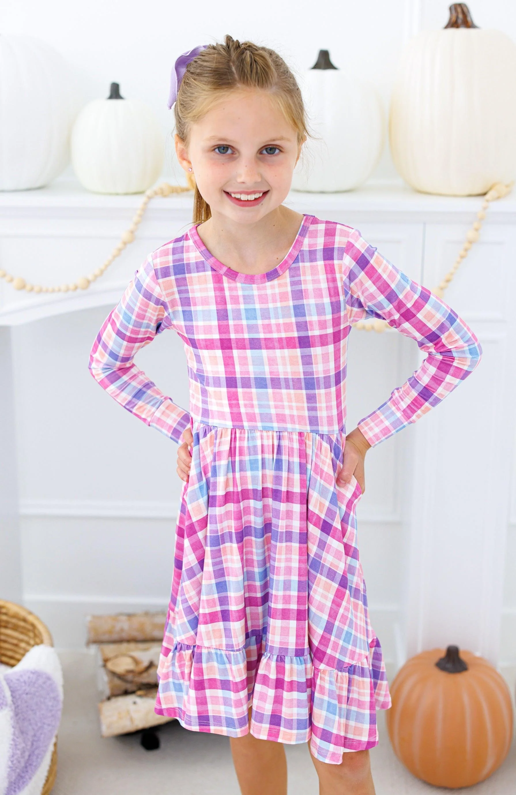 Bamboo Long Sleeve Dress - Millie (Plaid) - Image 7