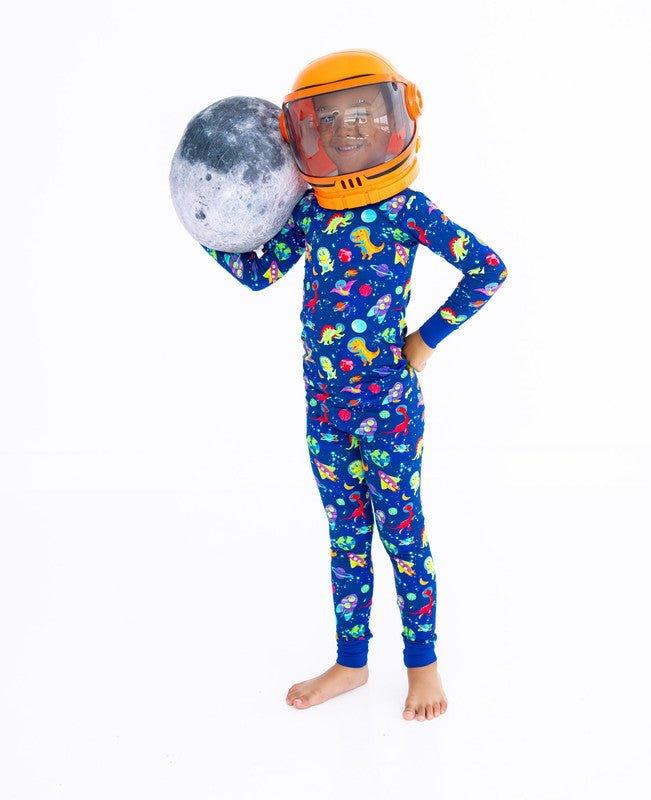 Bamboo Long Sleeve Pajama Set - Comet (Dinosaurs and Space) - Image 3
