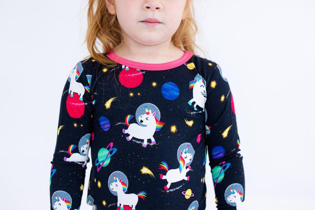 Bamboo Long Sleeve Pajama Set - Luna (Unicorns and Space) - Image 2