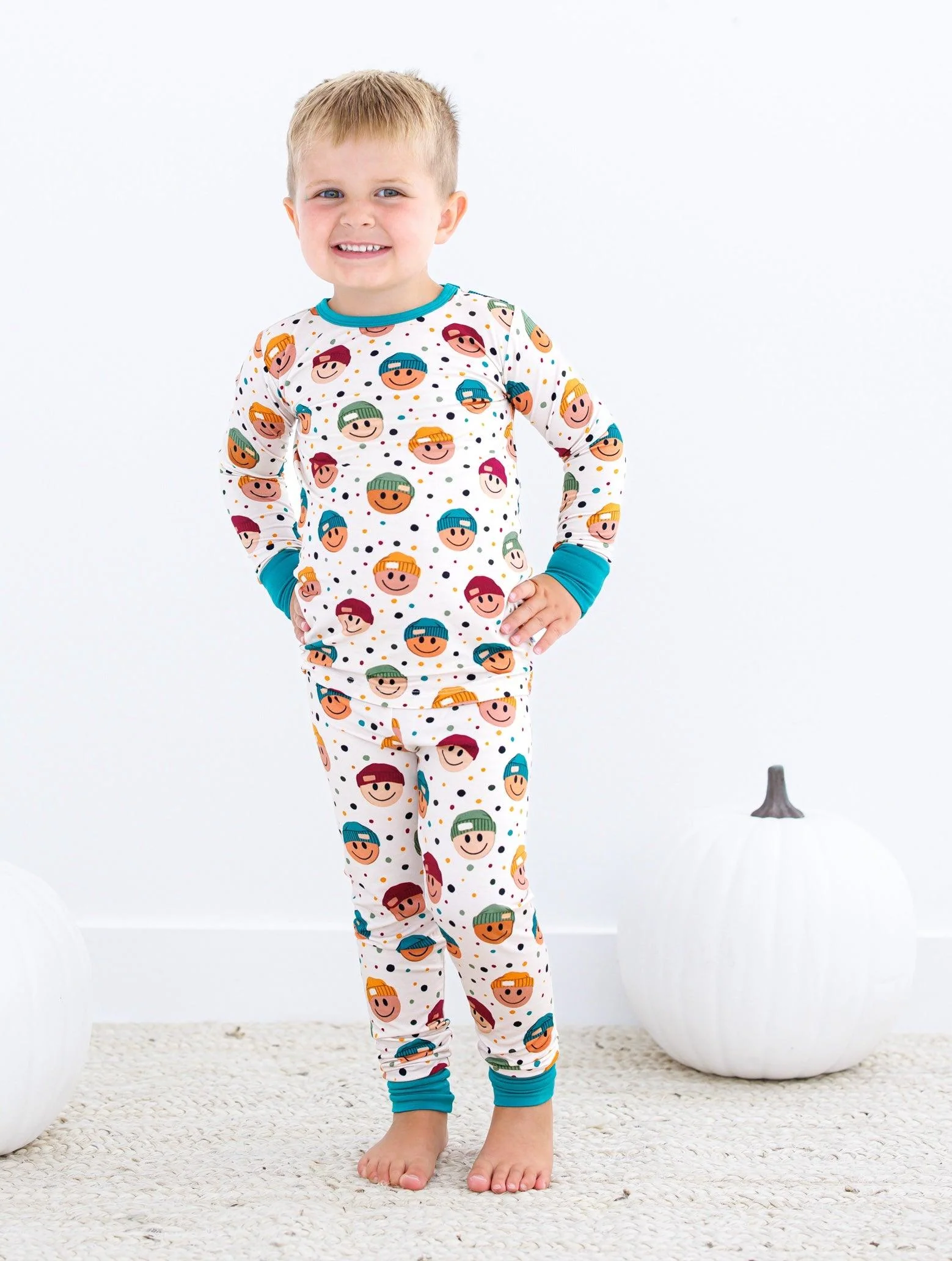 Bamboo Long Sleeve Pajama Set - Sterling (Smile) - Image 5