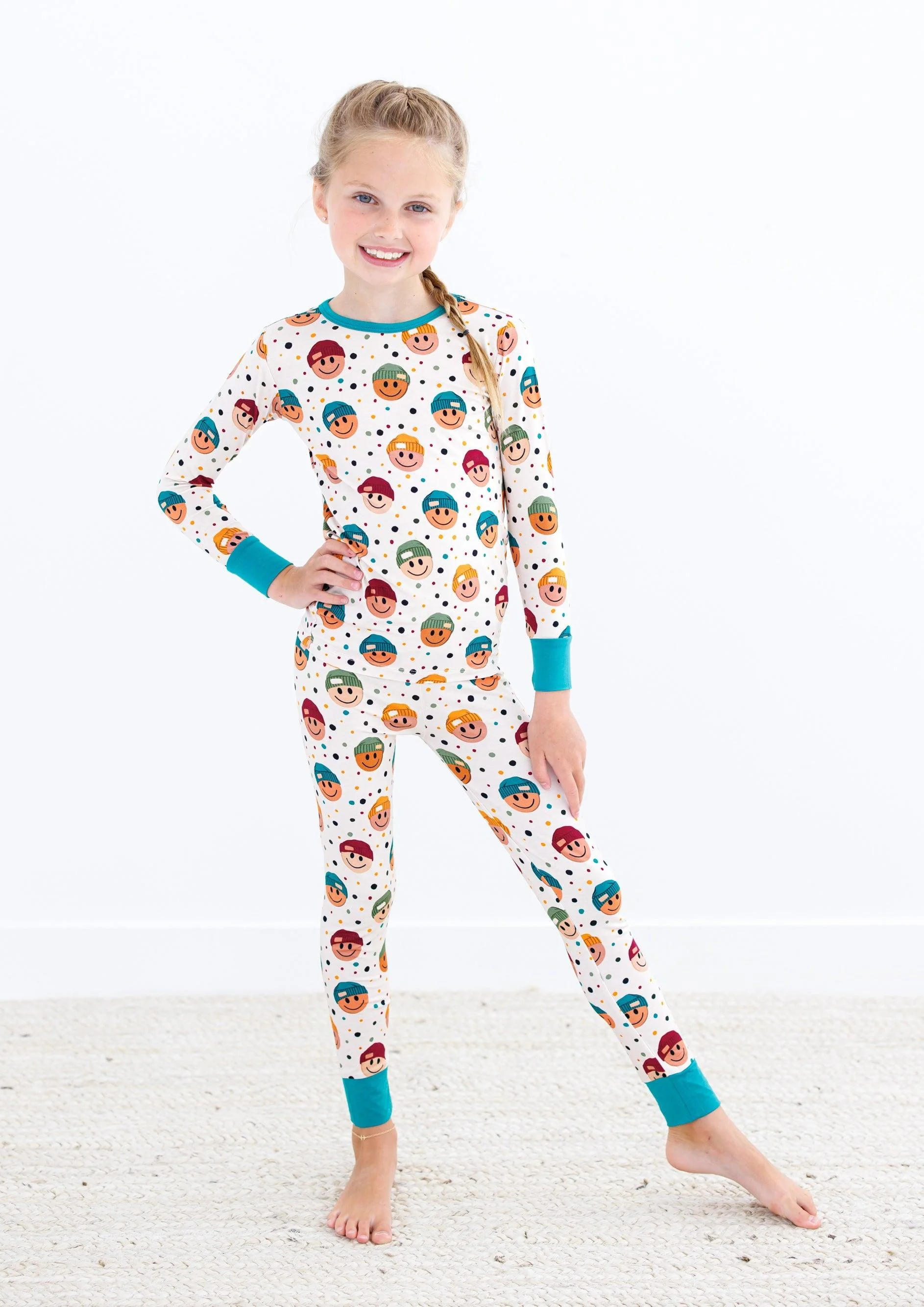 Bamboo Long Sleeve Pajama Set - Sterling (Smile) - Image 6