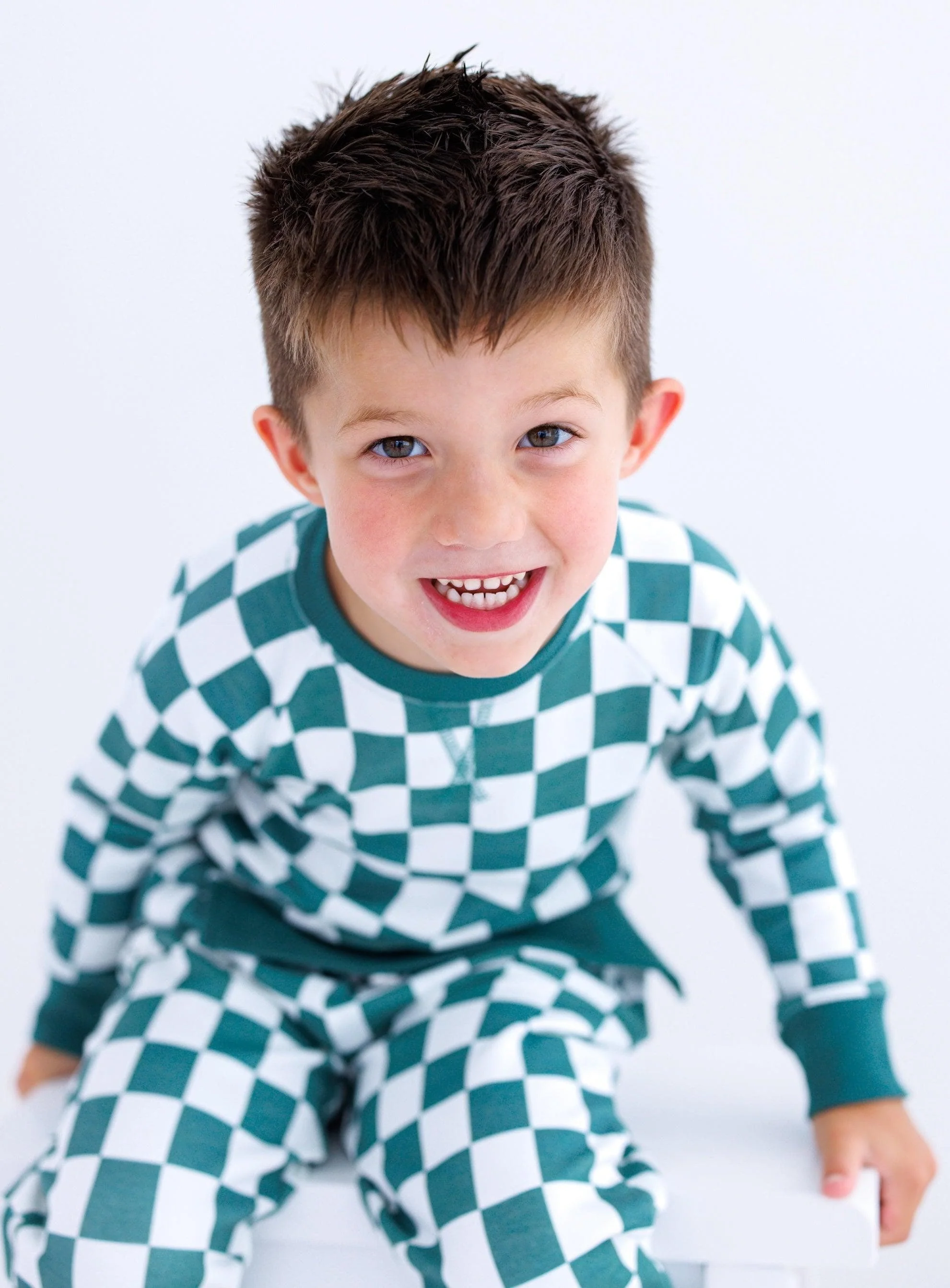 Bamboo Long Sleeve Top and Jogger Outfit Set - Lennox (Checkered) - Image 5