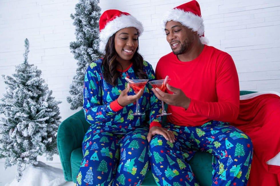 Men's Bamboo Long Sleeve Lounge Pajama Set - Kevin (Christmas Trees) - Image 2