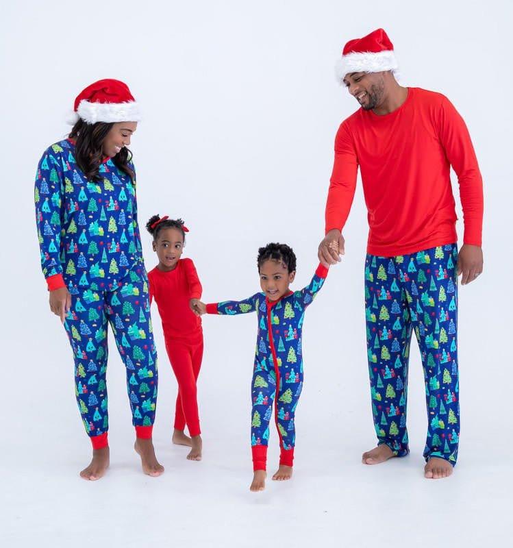 Men's Bamboo Long Sleeve Lounge Pajama Set - Kevin (Christmas Trees) - Image 4