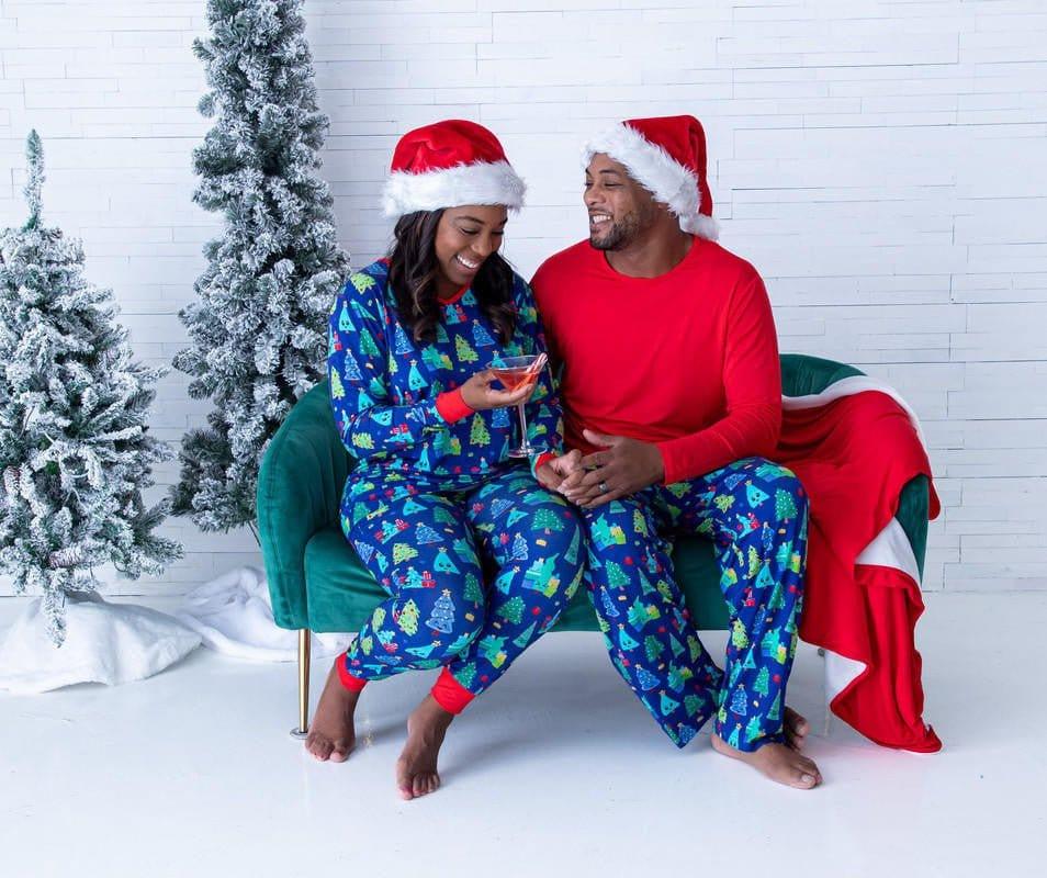 Men's Bamboo Long Sleeve Lounge Pajama Set - Kevin (Christmas Trees) - Image 5