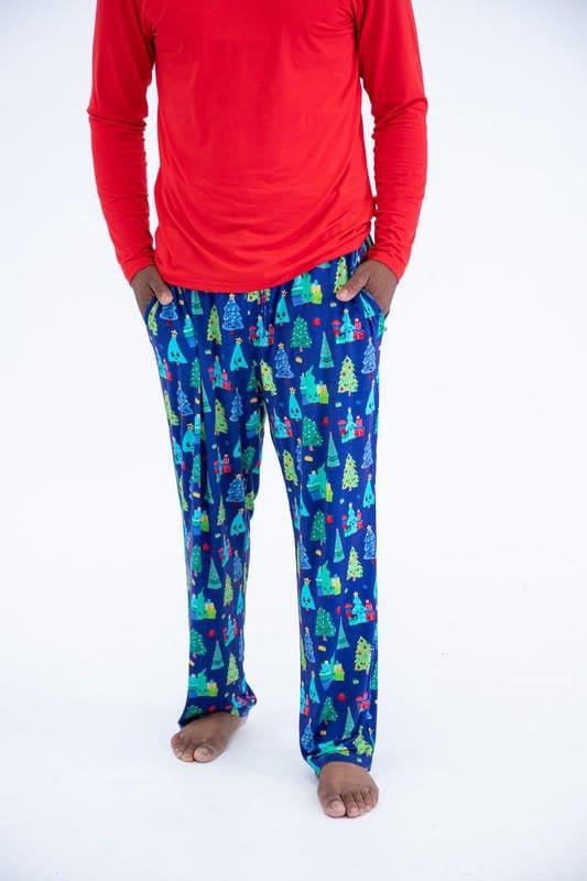 Men's Bamboo Long Sleeve Lounge Pajama Set - Kevin (Christmas Trees) - Image 6