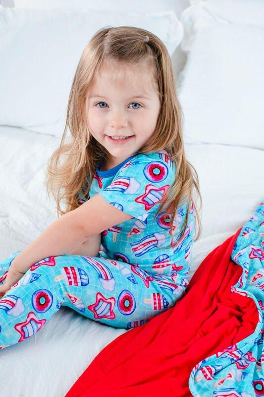 Bamboo Short Sleeve Pajama Set - Liberty (Pool Floats) - Image 3