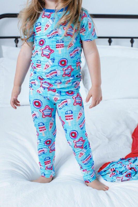 Bamboo Short Sleeve Pajama Set - Liberty (Pool Floats) - Image 4