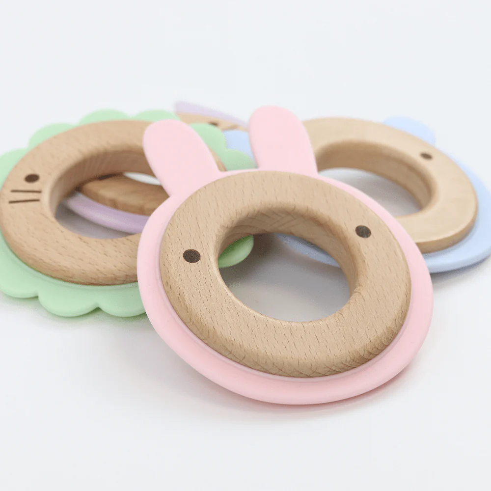Blue Bear Animal Teether Wooden + Silicone - Image 3