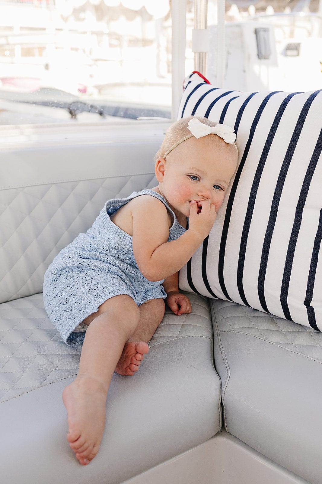 Blue Knit Tank Romper - Image 2