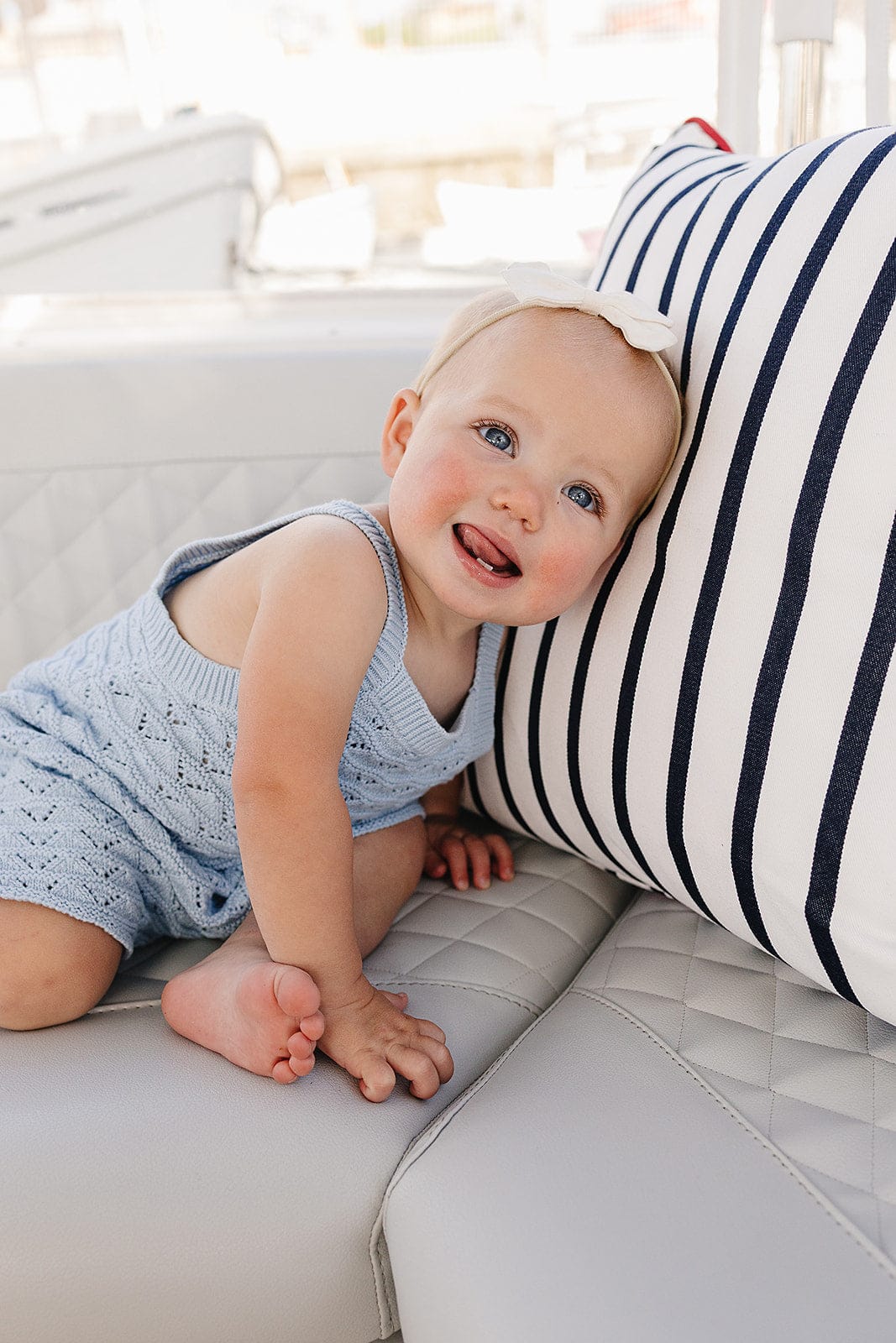 Blue Knit Tank Romper - Image 3