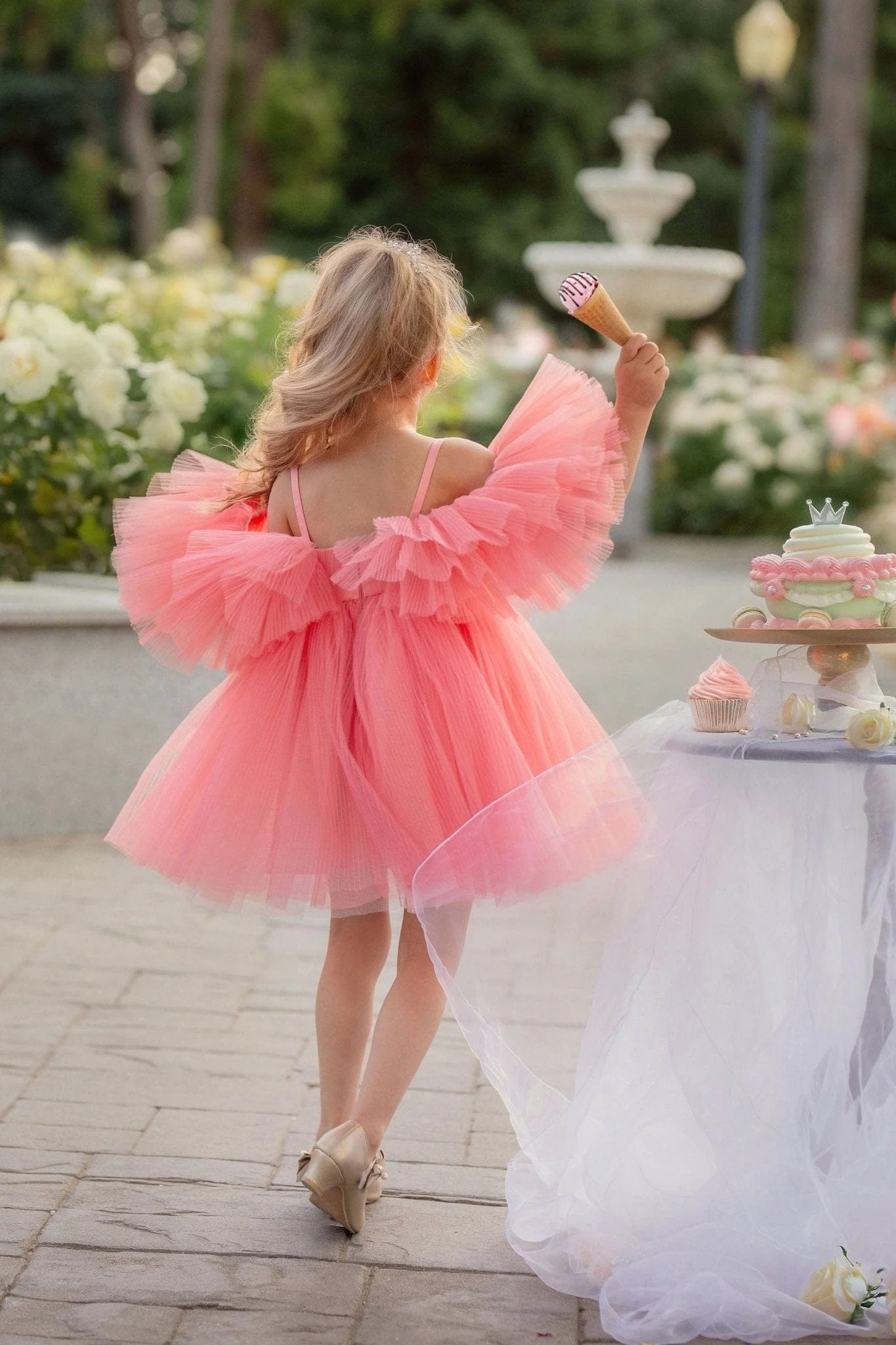 Blush Feather Fairy Tulle Dress - Image 2