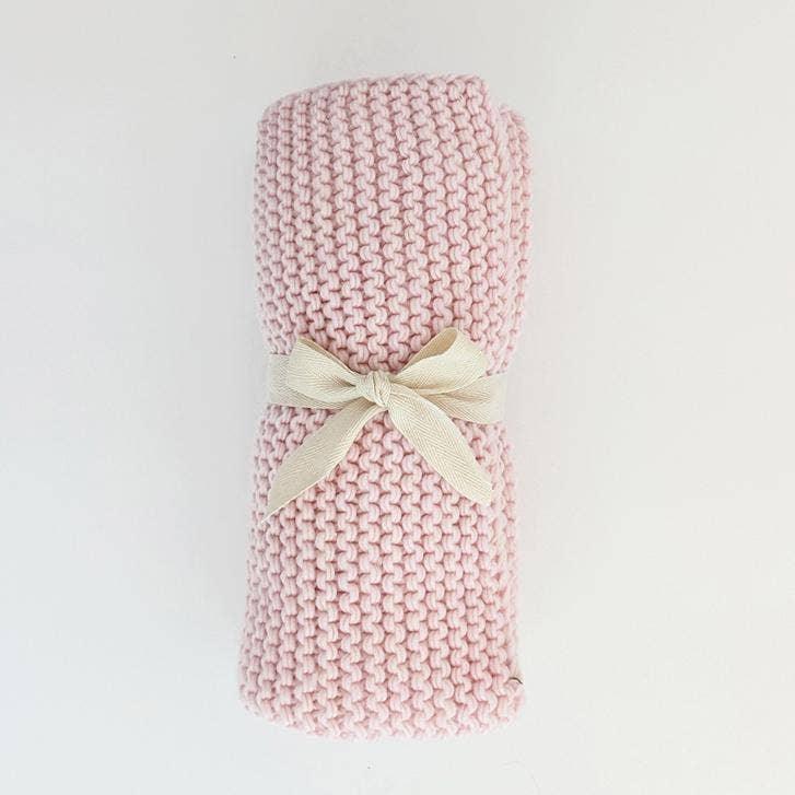 Garter Stitch Baby Blanket- Blush - Image 3