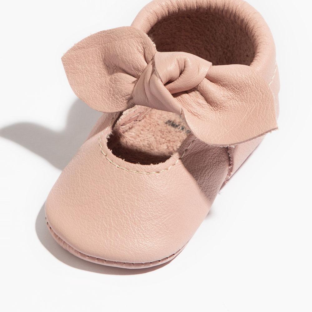 Blush Knotted Bow Baby Shoe - Image 2