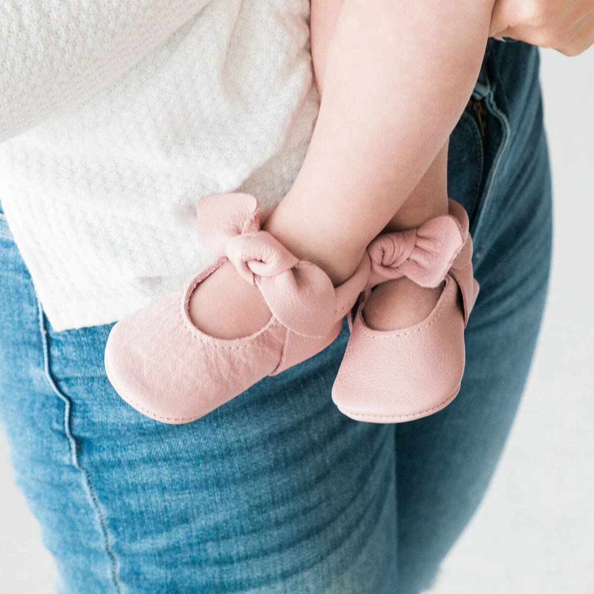 Blush Knotted Bow Baby Shoe - Image 4